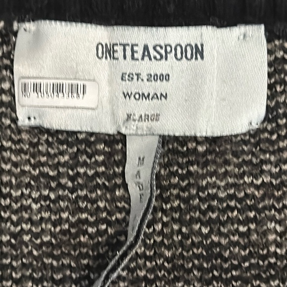 ONE TEASPOON BLACK SWIRL VORTEX JUMPER SWEATER Black &Tan with Thumb holes Sz XL - Picture 6 of 14